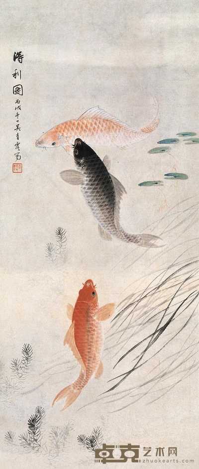 吴青霞 1946年作 得利图 镜心 69×29.5cm